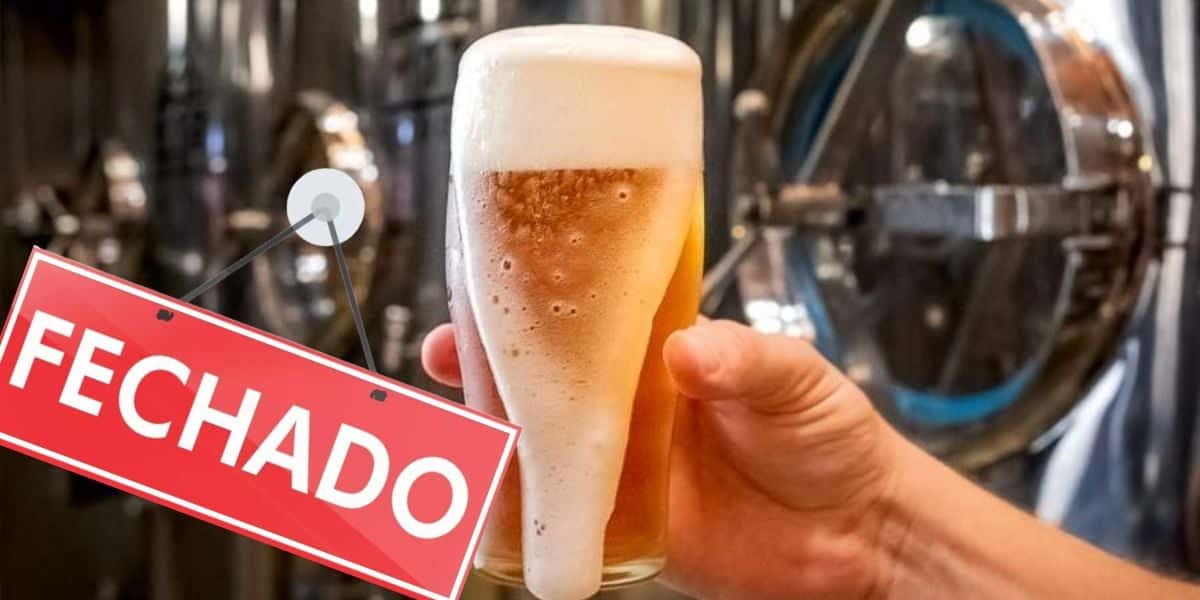 Foto colagem com copo der cerveja e placa de Fechado - Foto Reprodução Internet