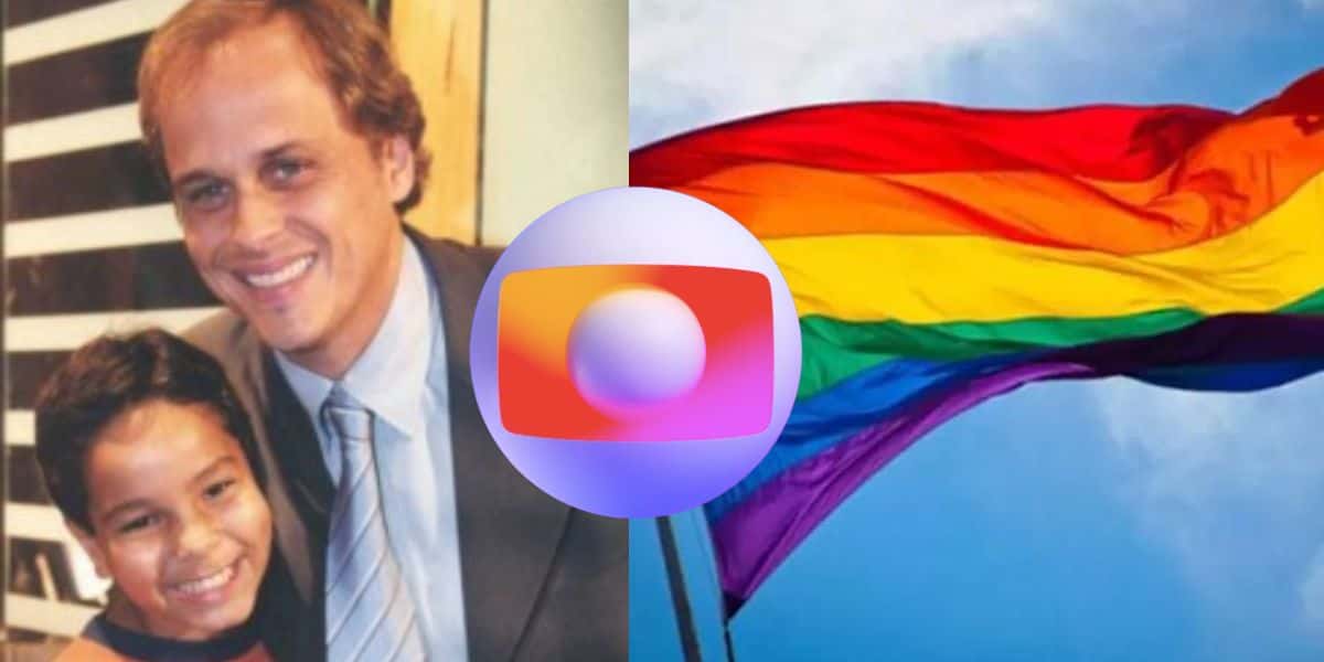 Netinho Alves, Guilherme Fontes, em Estrela Guia, logo e bandeira LGBTQIAPN+ (Fotos: Reproduções / Internet / Globo)