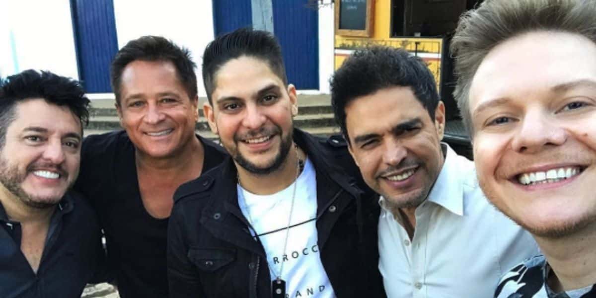 Os sertanejos Bruno, Leonardo, Jorge, Zezé e Michel Teló juntos - Foto Reprodução Internet