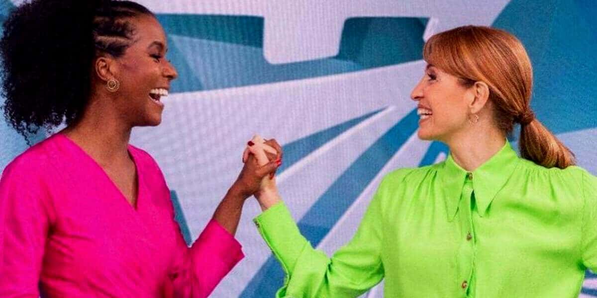 Maju Coutinho e Poliana Abritta no Fantástico, da Globo (Foto Reprodução/Internet)
