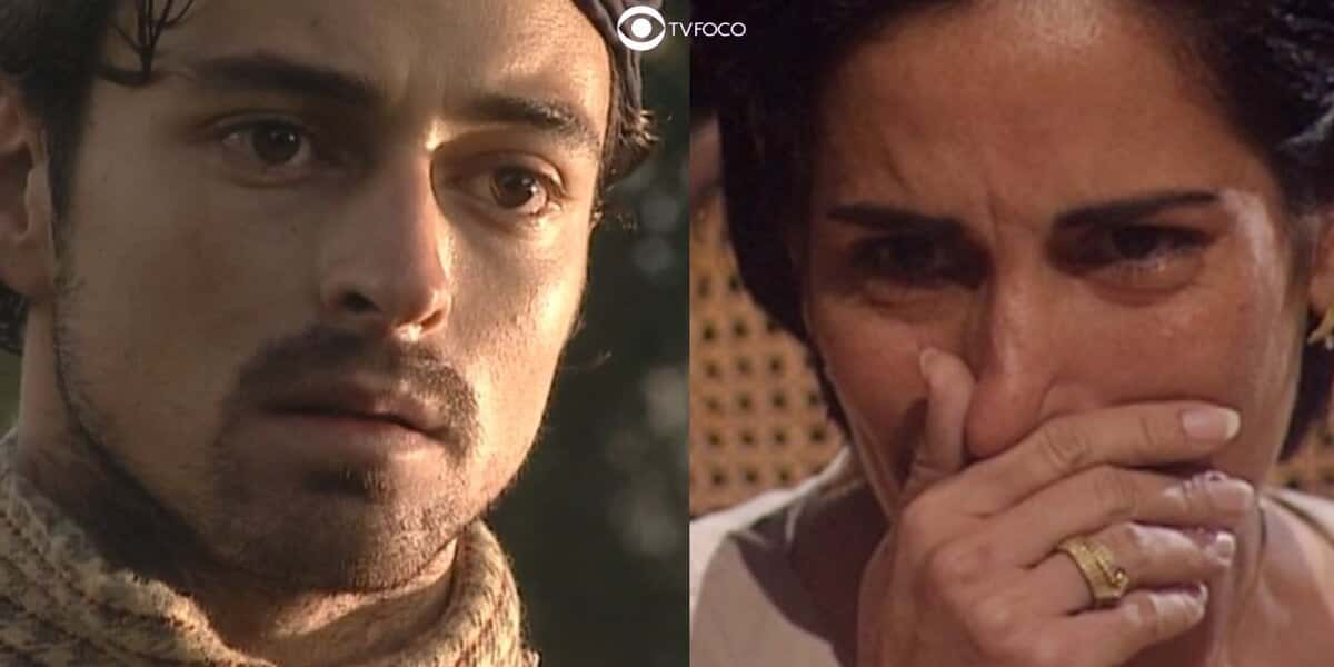 Rafaela (Gloria Pires) e Giuseppe (Emílio Orciollo Netto) em O Rei do Gado (Foto: Reprodução / Globo)