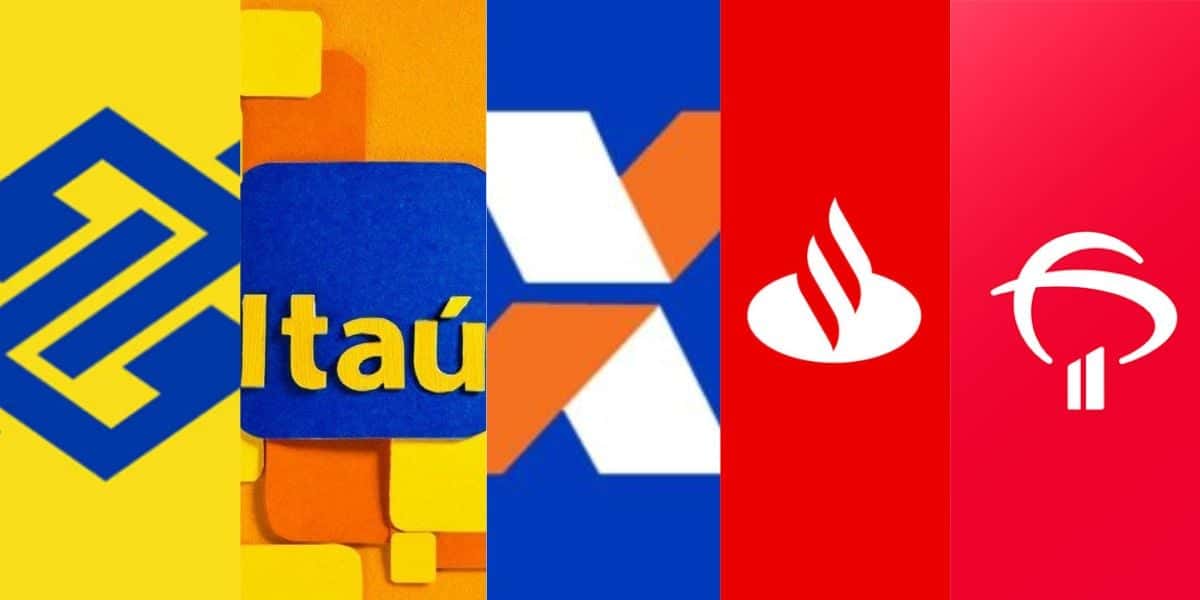 Banco do Brasil, Itaú, Caixa, Santander e Bradesco - Foto Montagem TVFoco