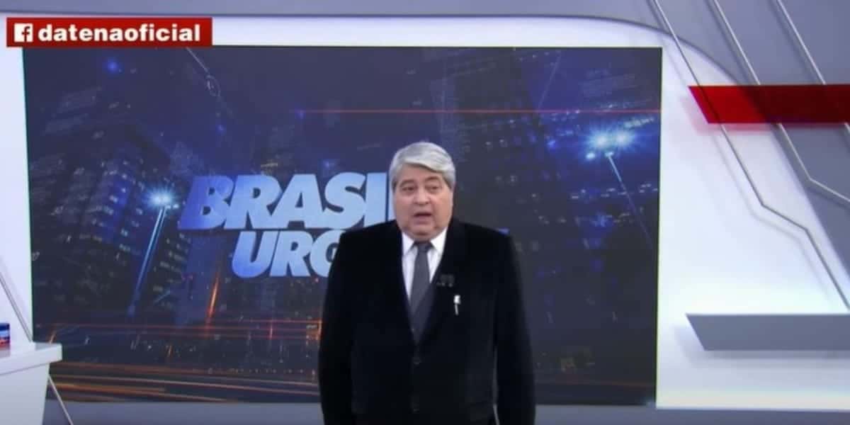 José Luiz Datena nos estúdios do Brasil Urgente (Reprodução: Band)