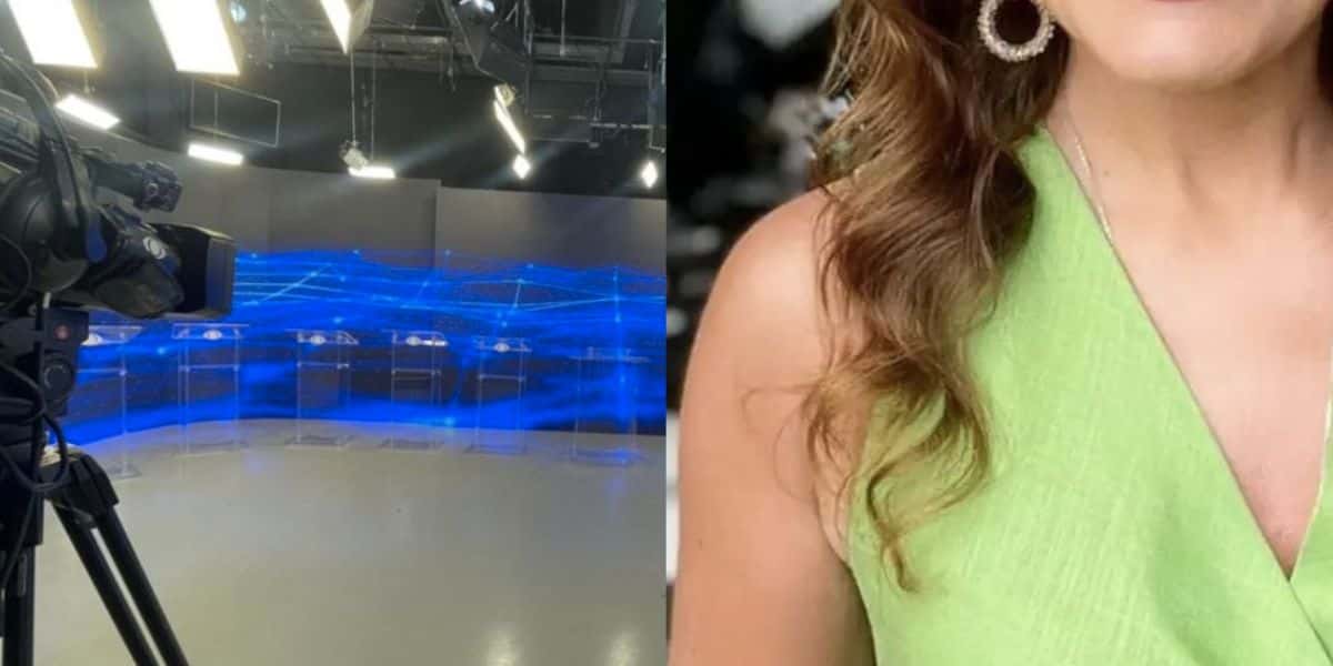 Estúdio de emissora e apresentadora (Fotos: Reproduções / Internet / Instagram)