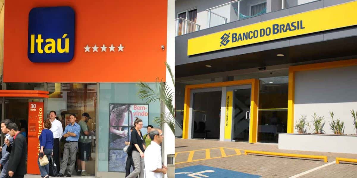 Fachada dos bancos Itaú e Banco do Brasil - Foto Reprodução Internet