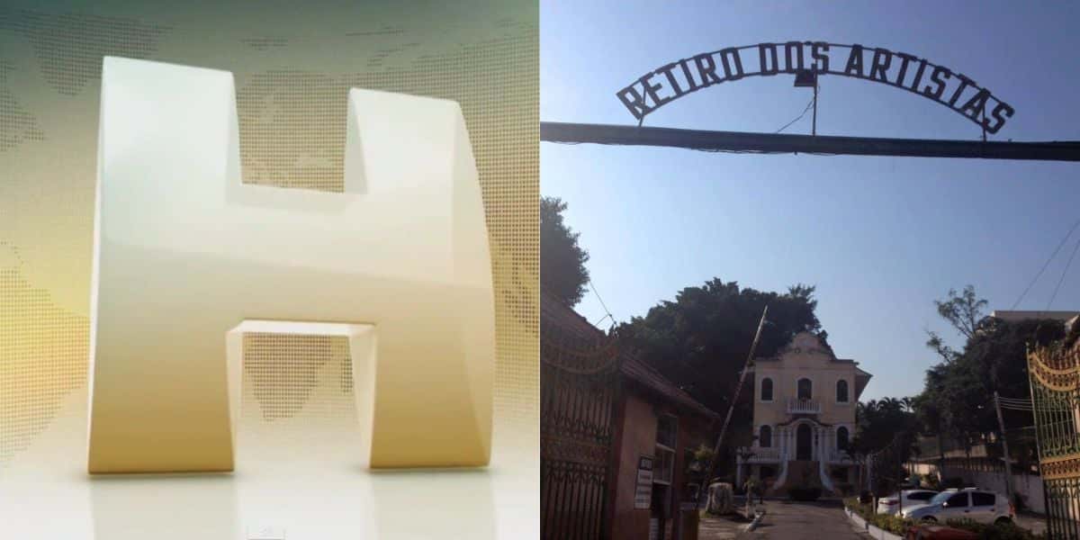 Logo do Jornal Hoje e entrada do retiro dos artista no Rio de Janeiro - Foto Reprodução Internet