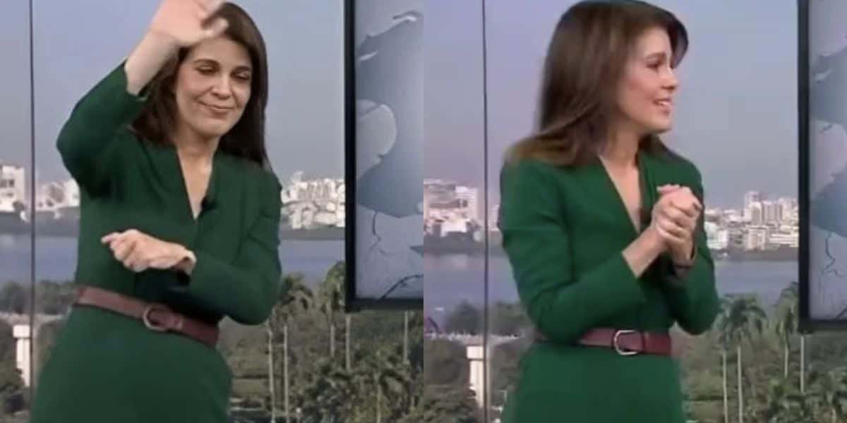 Mariana Gross no comando do RJTV (Foto: Globo)