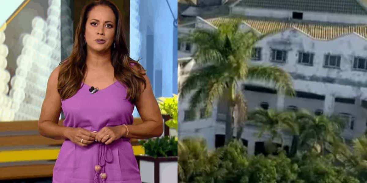 Renata Alves noticia leilão em mansão de cantor - Montagem TVFoco