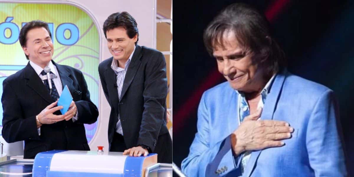 Silvio Santos e Celso Portiolli em colagem com Roberto Carlos - Foto Reprodução Internet