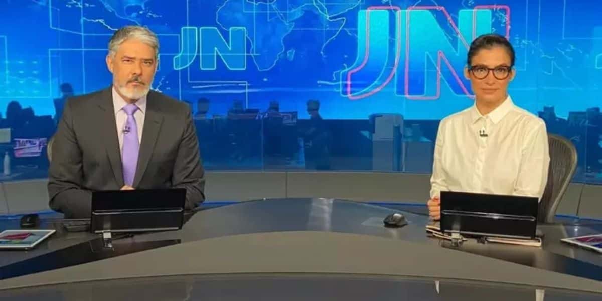 William Bonner e Renata Vasconcellos no Jornal Nacional - Foto Reprodução Globo