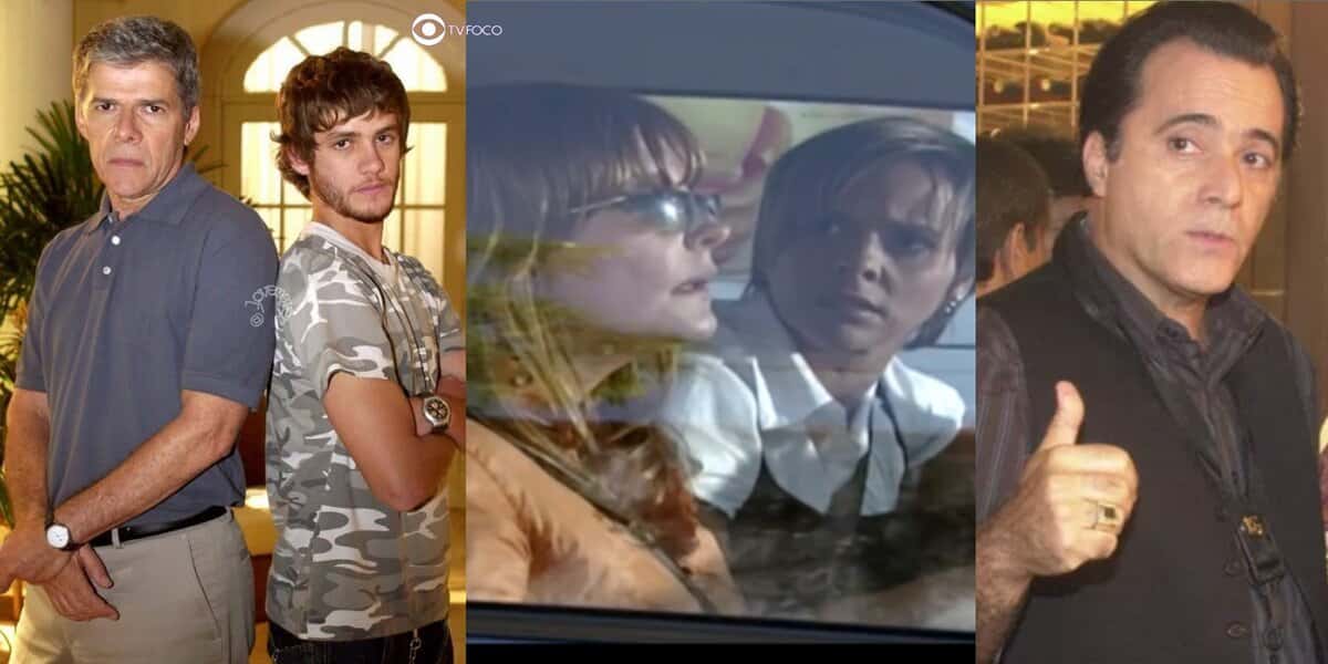 César, Rodrigo, Heloísa, Hilda e Téo em cenas de Mulheres Apaixonadas (Foto: Reprodução / Globo / Montagem TV Foco)