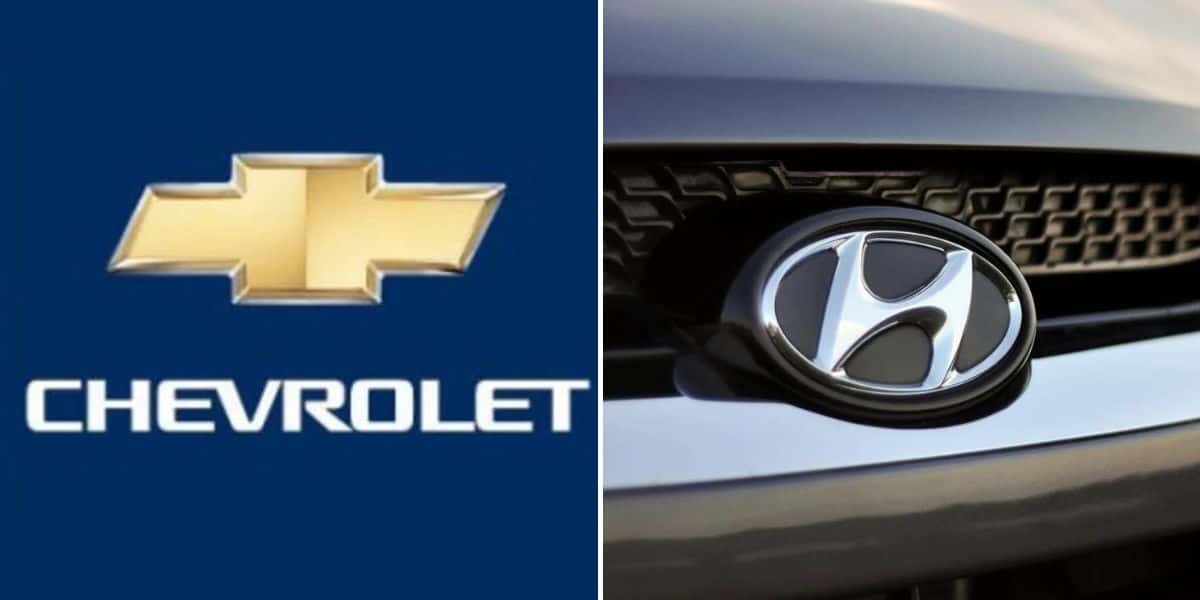 Logo da Chevrolet e Hyundai. (Foto Reprodução/Internet)