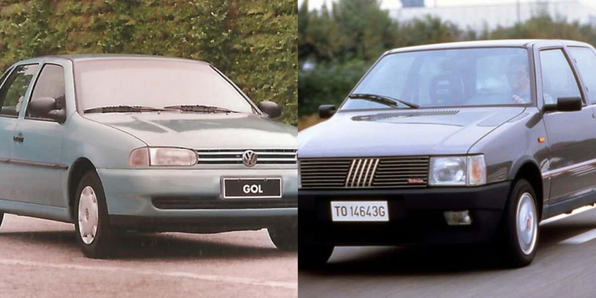 Modelos do Gol e do Fiat Uno - Foto: Reprodução/Internet
