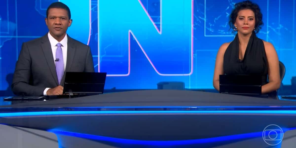 Márcio Bonfim e Aline Midlej comandaram o Jornal Nacional (Foto: Reprodução/ Internet)