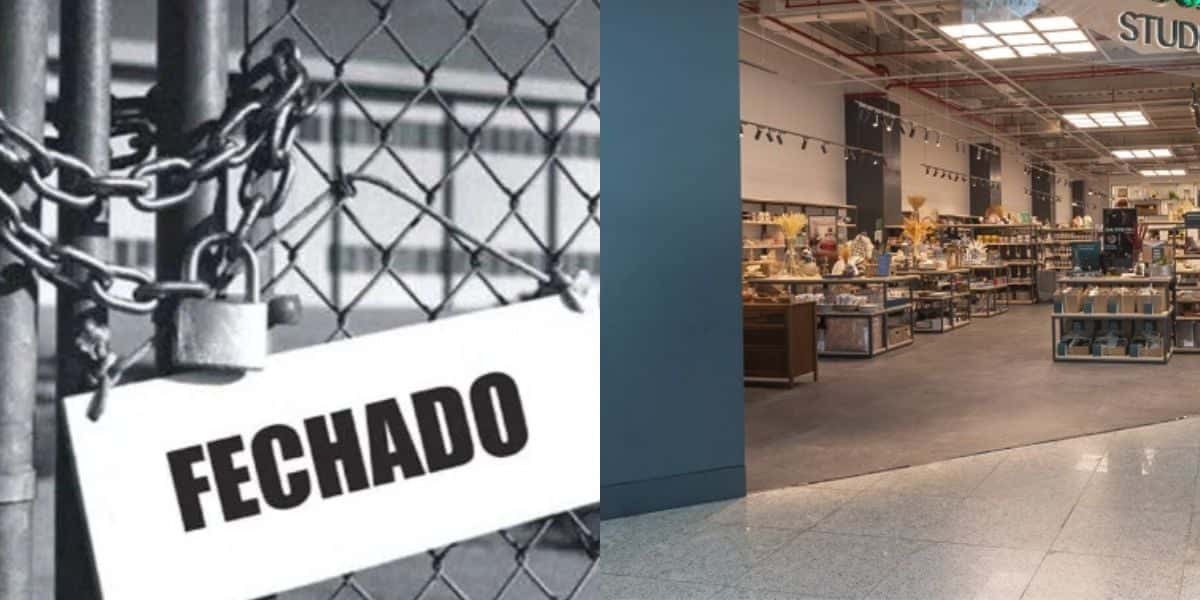 Placa 'fechado' ao lado do Studio Tok&Stok (Reprodução - Internet)