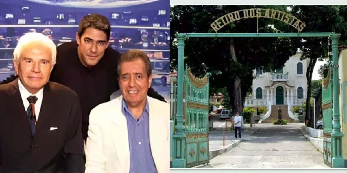Berto Filho, Cid Moreira e William Bonner ao lado do retiro dos artistas (Reprodução - Internet)