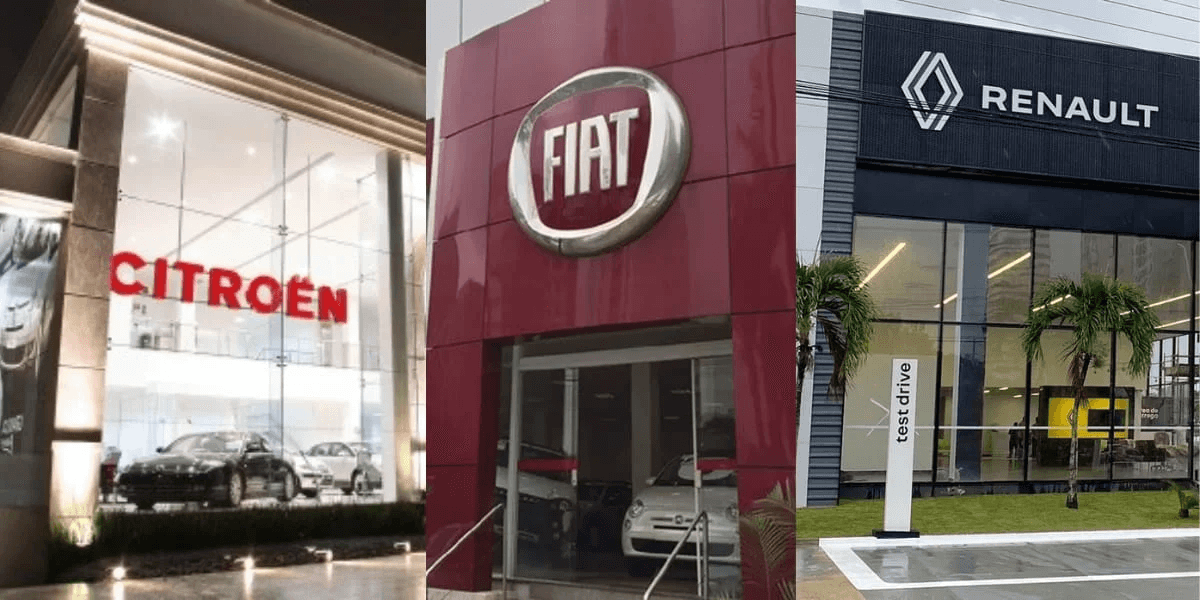 Lojas da Citroen, Fiat e Renault (Foto: Reprodução/ Internet)
