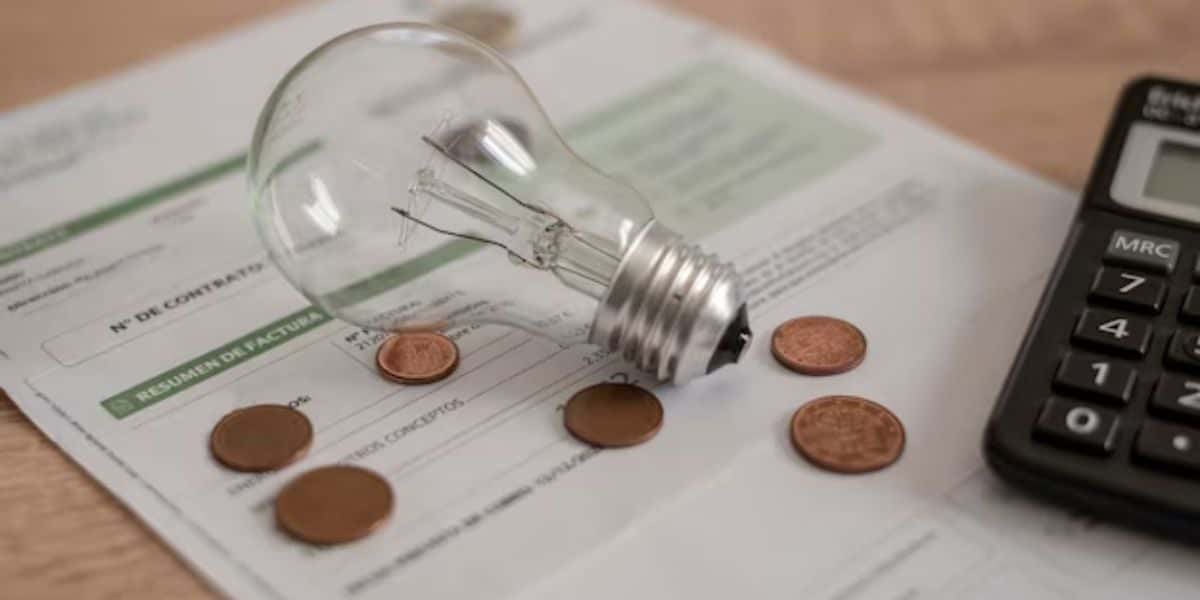 Conta de energia com lâmpada e moedas - Foto Reprodução Internet