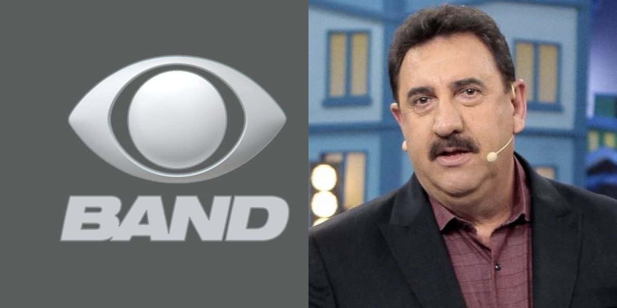 Logo da Band e Ratinho em seu programa (Foto: Reprodução / SBT / Internet)