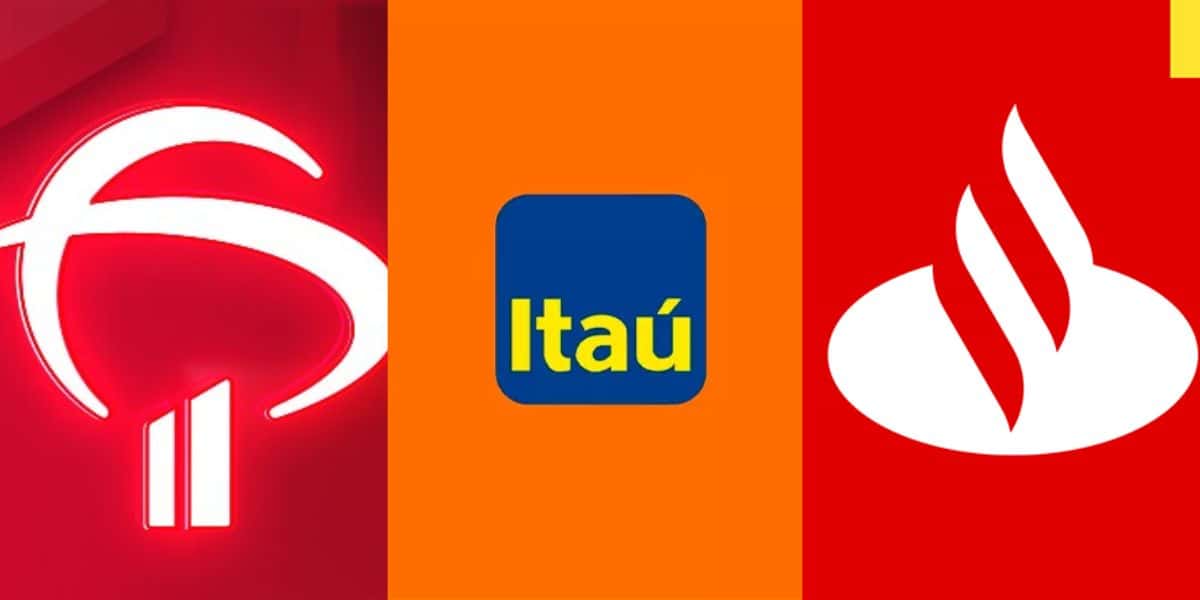 Logo do Bradesco / Logo do Itaú / Logo do Santander - Montagem: TVFOCO