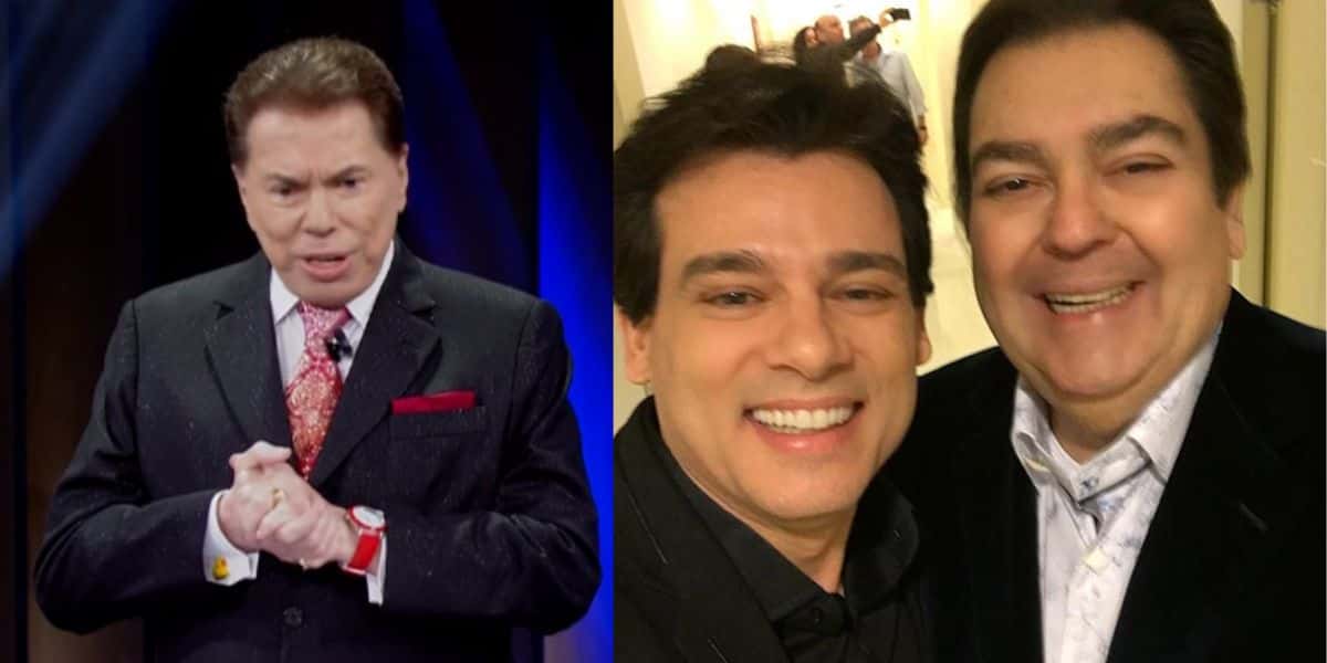 Silvio Santos / Celso Portiolli com Fausto Silva - Montagem: TVFOCO