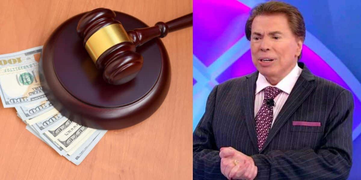 Silvo Santos e martelo de tribunal com dinheiro - Foto Reprodução Internet