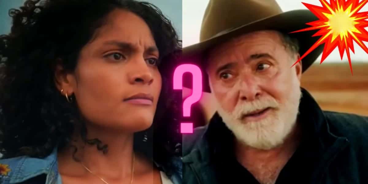 Informação vazada revela que Aline é filha biológica de Antônio, em "Terra e Paixão" (Foto Reprodução/Montagem/Tv Foco)