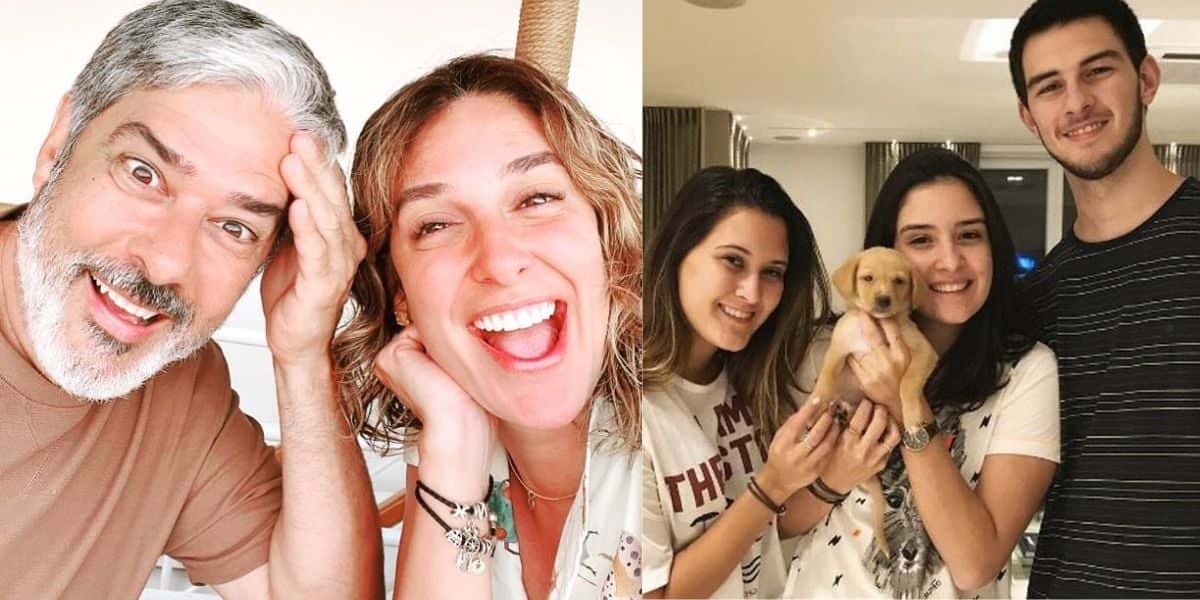 William Bonner, Natasha Dantas, Bia, Laura e Vinícius (Fotos: Reproduções / Instagram)