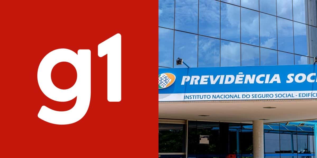 Logotipo do G1 ao lado do INSS (Reprodução - Internet)
