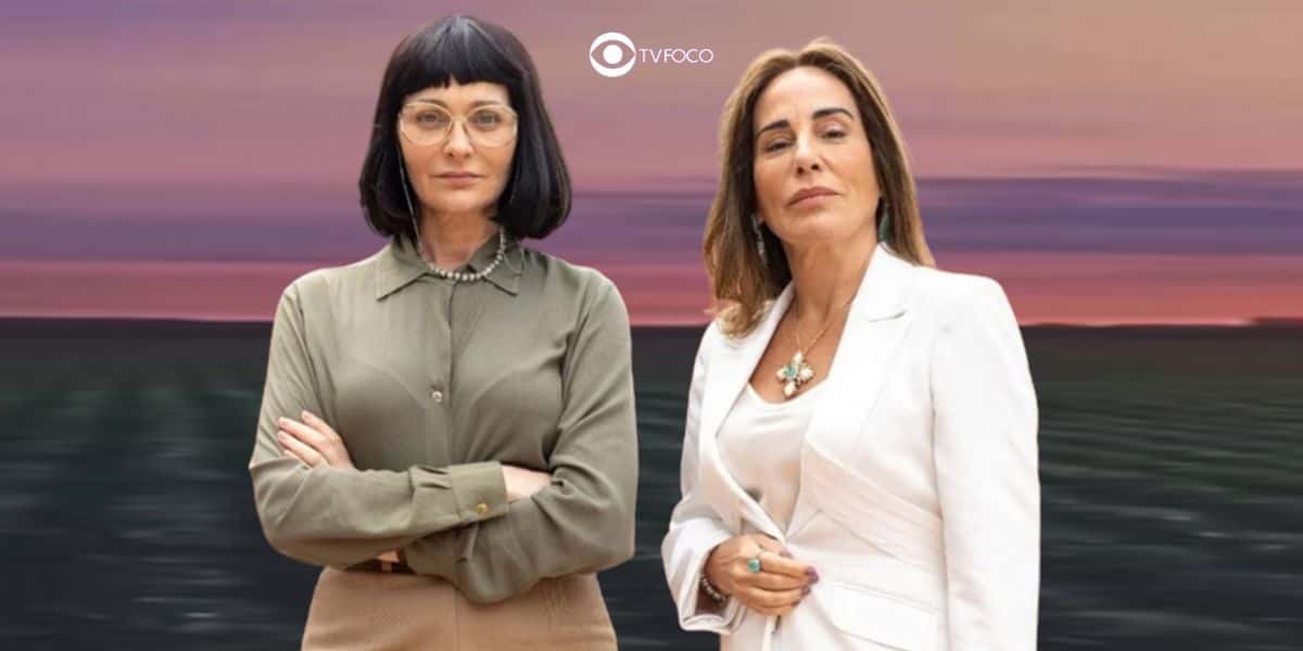 Nice (Alexandra Richter) e Irene (Gloria Pires) em Terra e Paixão (Foto: Reprodução / Globo / Montagem TV Foco)