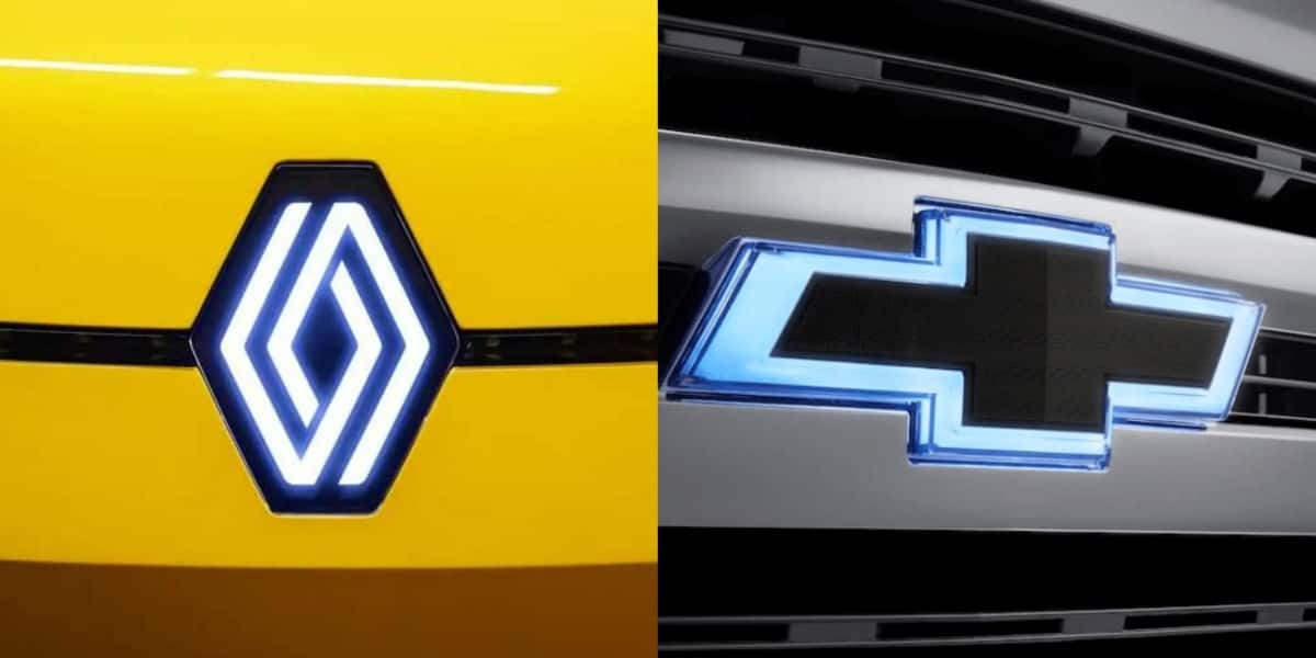 Logo da Renault e Chevrolet (Foto: Divulgação/Redes Sociais)