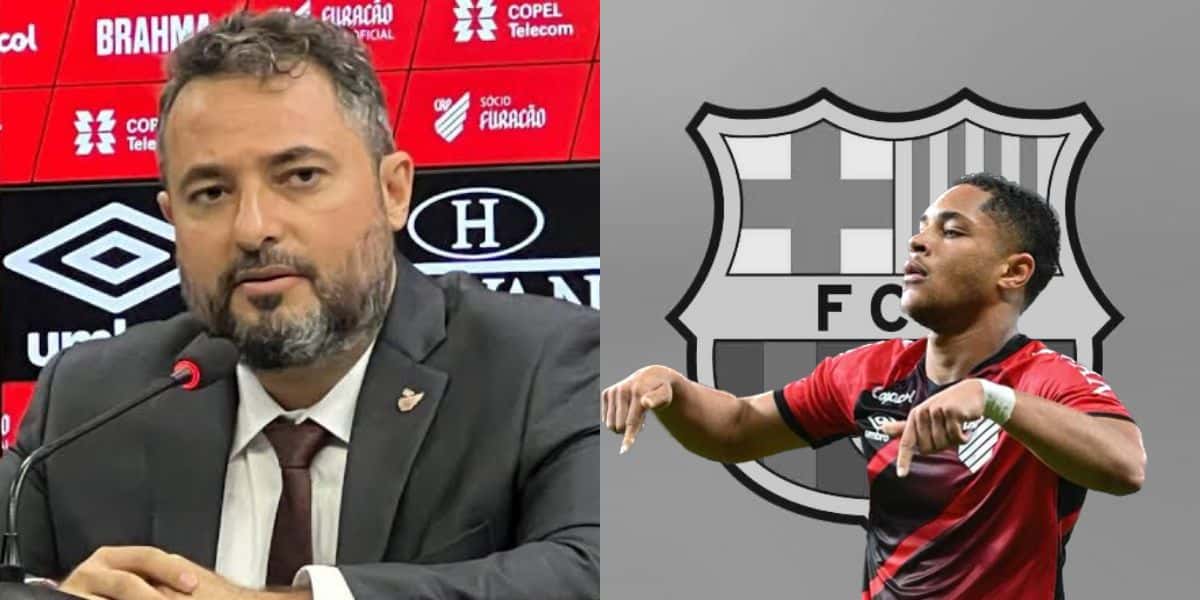 Atitude de Alexandre Mattos com Vitor Roque dá rasteira no ‘Barça’ (Foto - Montagem TV Foco).