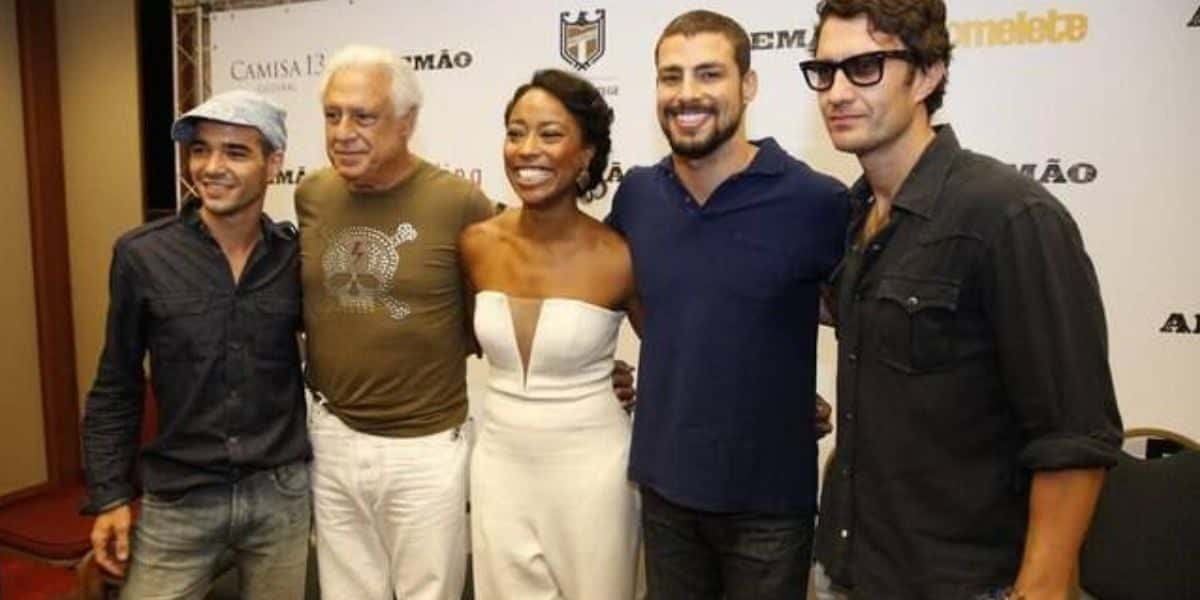 Elenco de 'Alemão': Caio Blat, Antonio Fagundes, Mariana Nunes, Cauã Reymond e Gabriel Braga Nunes - Foto: Felipe Panfili/AgNews