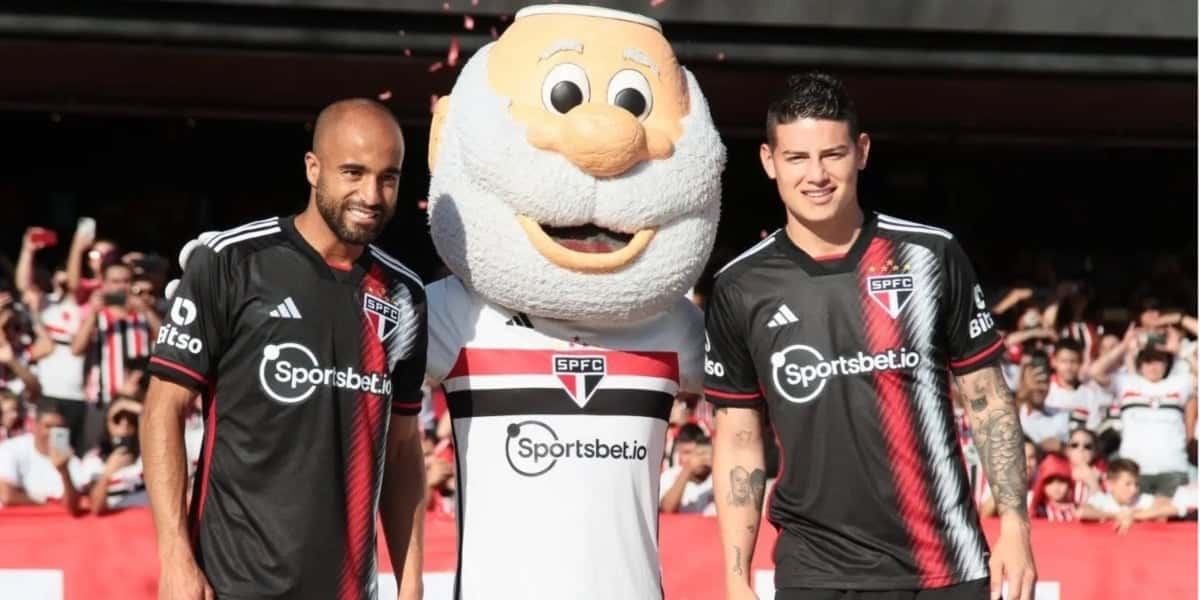 Lucas Moura e James Rodríguez juntos no São Paulo (Imagem Reprodução Internet)