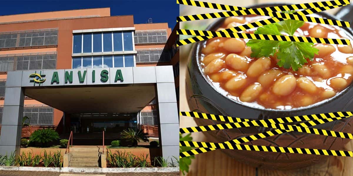 Fachada da anvisa e feijão em caneca - Foto Reprodução Internet