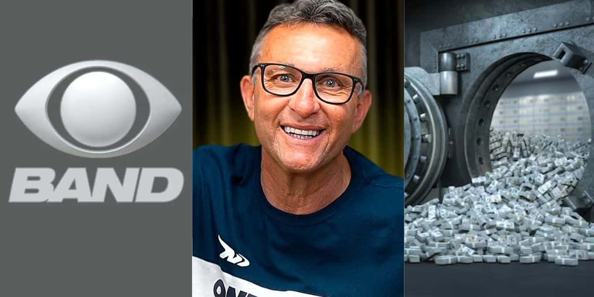 Logo da Band, Neto e cofre cheio de dinheiro - Foto Reprodução Internet