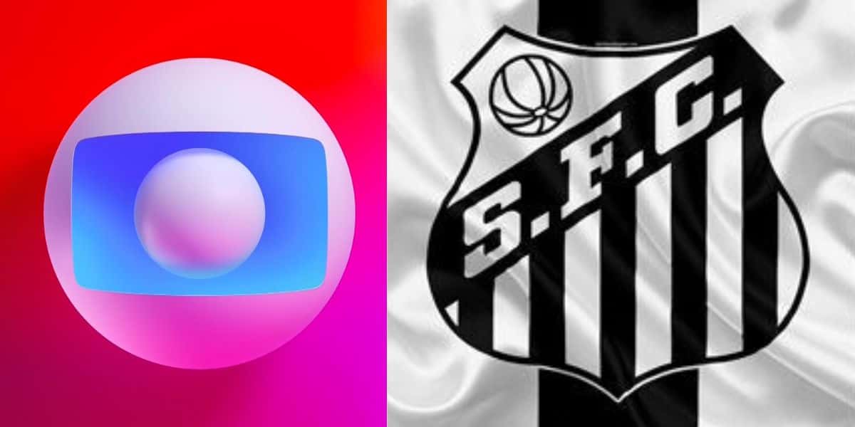Logo da Globo e bandeira do Santos - Foto Reprodução Internet