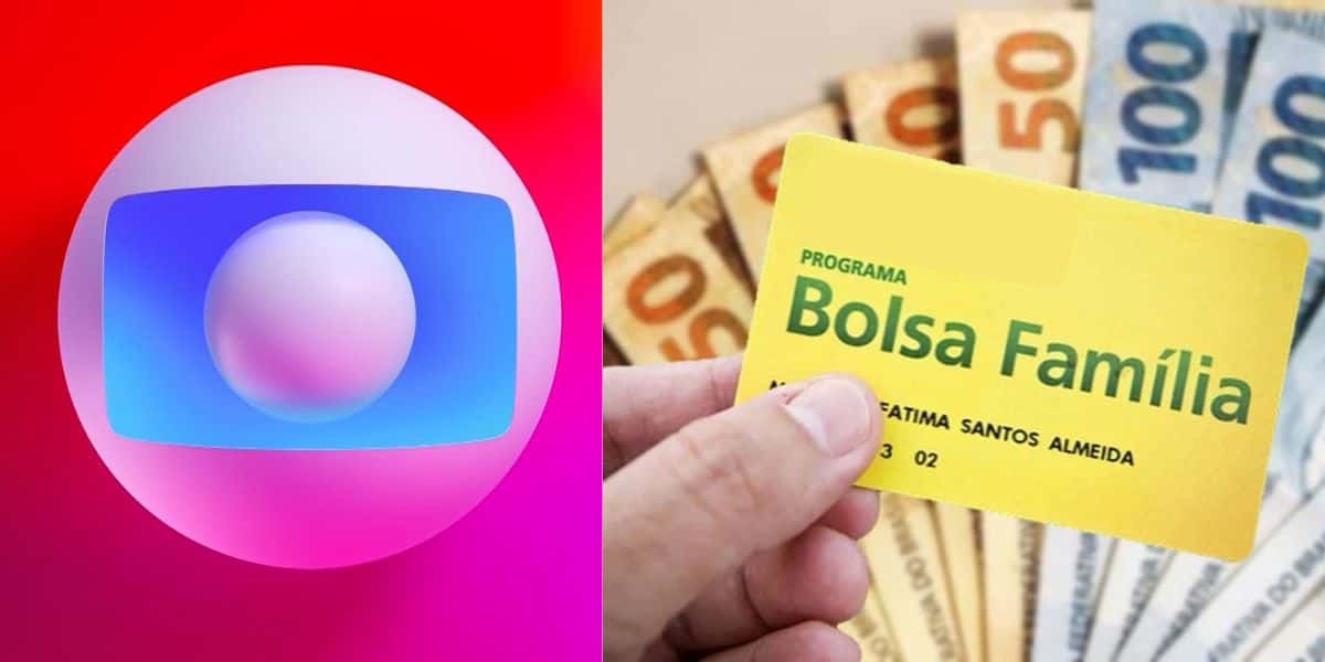 Logo da Globo e cartão do Bolsa Família (Fotos: Reproduções / GloboPlay/ Internet)