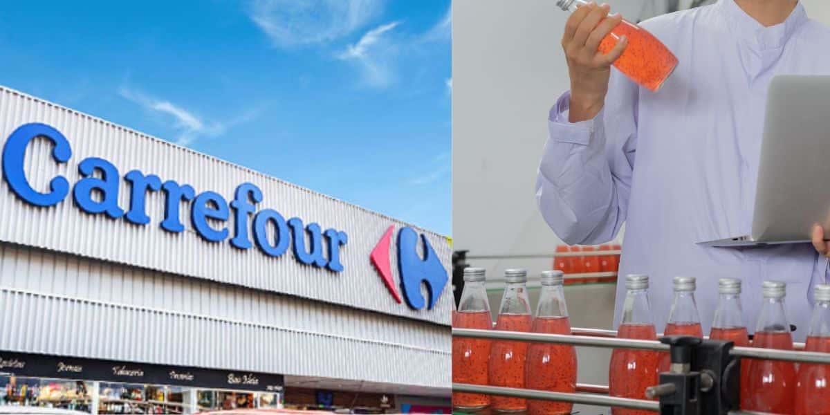 Logo do Carrefour e Fabrica de bebidas - Foto Reprodução Canva