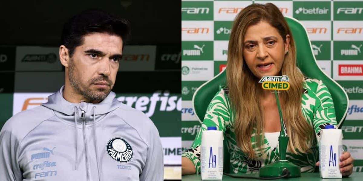 Abel Ferreira e Leila Pereira (Foto - Montagem TV Foco).