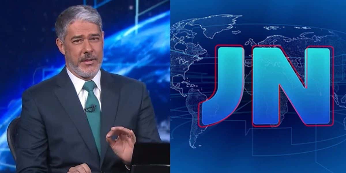 William Bonner e logo do Jornal Nacional - Foto Reprodução Internet