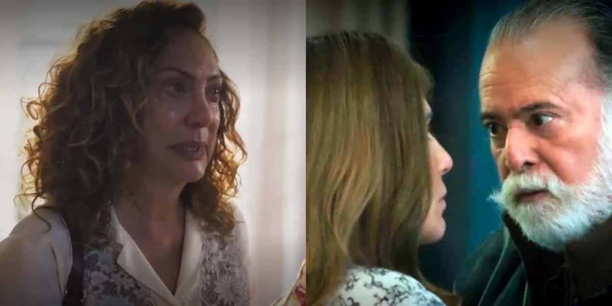Agatha (Eliane Giardini), Irene (Gloria Pires) e Antônio (Tony Ramos) em "Terra e Paixão" (Foto: Reprodução/TV Globo)