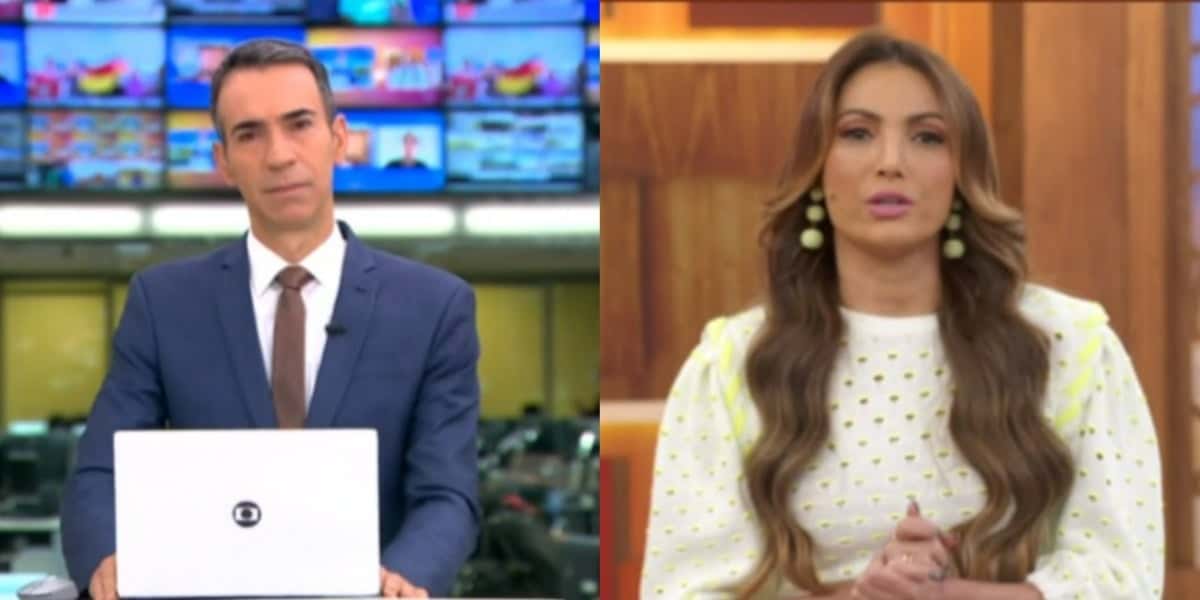 Cesar Tralli e Patrícia Poeta no "Encontro" (Foto: Reprodução/TV Globo)
