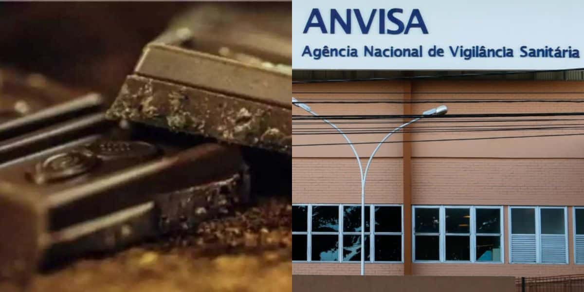 Chocolate que foi retirado com urgência pela Anvisa (Reprodução: Montagem TV Foco)