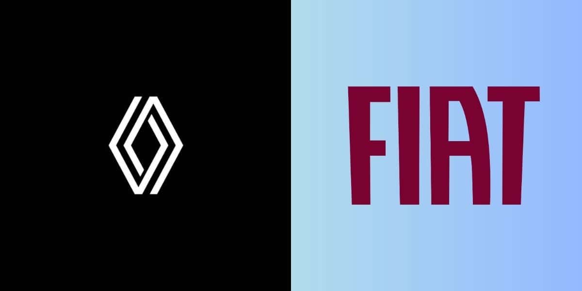 logo da renault e logo da fiat (Reprodução - INternet)