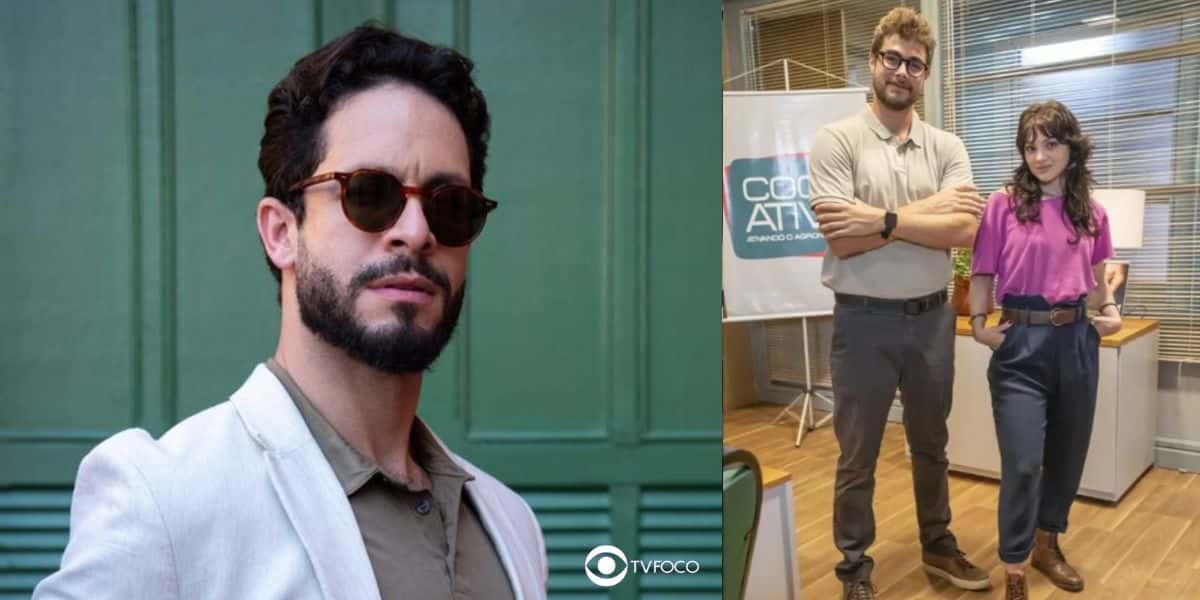 Luigi, Hélio e Petra em cenas de Terra e Paixão (Foto: Reprodução / Globo / Montagem TV Foco)