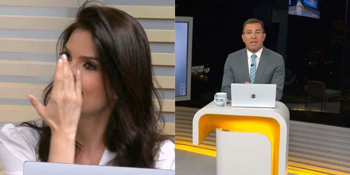 Choro de Sabina Simonato em situação com Bocardi na Globo (Reprodução: Montagem TV Foco)