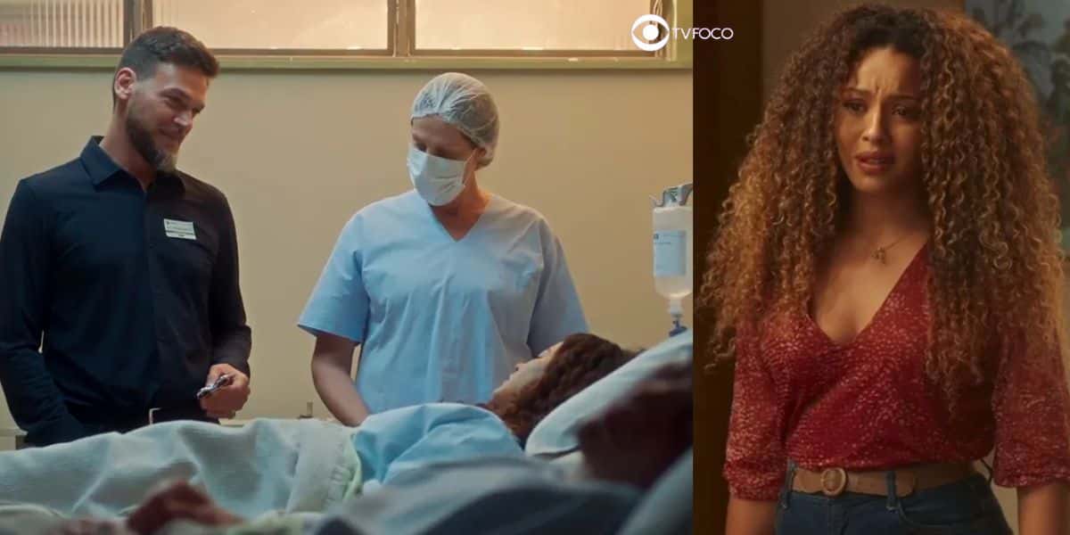 Theo, Jenifer e Sol em cenas de Vai na Fé (Foto: Reprodução / Globo / Montagem TV Foco)