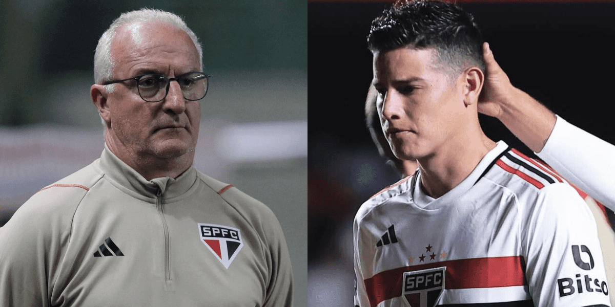 James Rodriguez e Dorival no São Paulo (Reprodução/Montagem TV Foco)