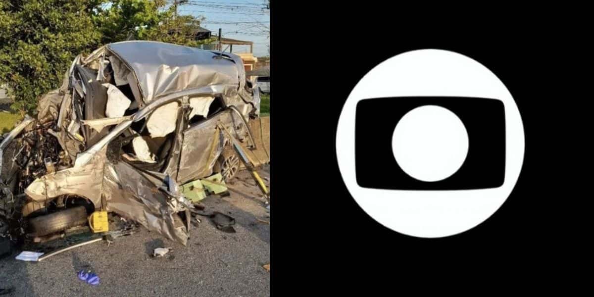 Acidente de carro e logo da Globo (Fotos: Reproduções / CCI / Internet)